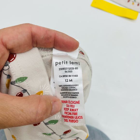 NWT Petit Lem 12M Christmas Light PJs - Picture 4 of 4